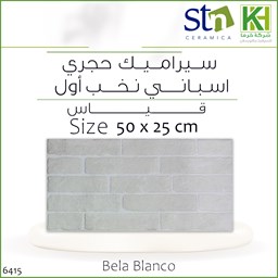 صورة بلاط جدران حجري 25×50 سم اسباني بيلا بيانكو
